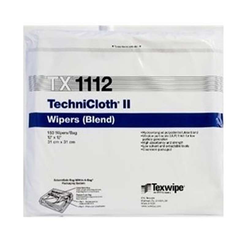 TechniCloth® II Dry Nonwoven Clearoom Wipers, Non-Sterile, 12 x 12", 150 per Bag, 10 Bags per Case
