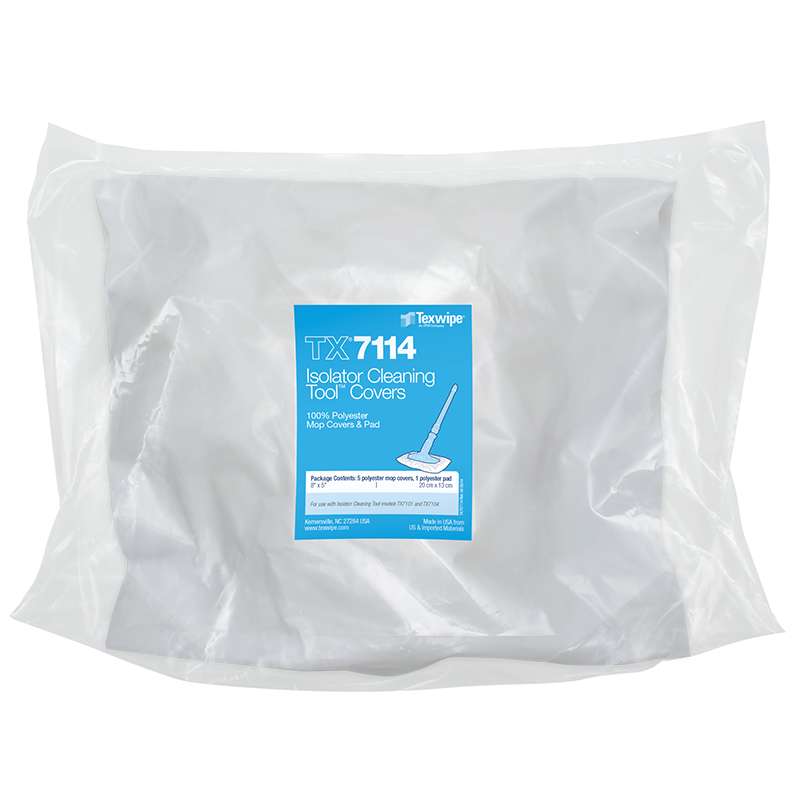 Mini AlphaMop™/Isolator Cleaning Tool™ Polyester Mop Covers, Non-Sterile, 150 Mop Covers with 6 Replacement Pads per Case
