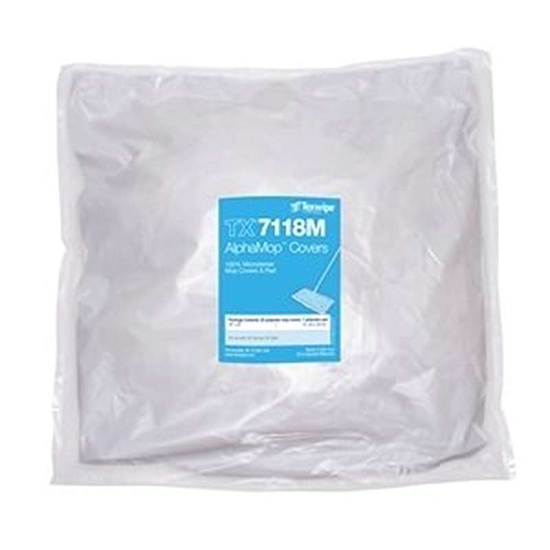 AlphaMop™ Microdenier Cleanroom Mop Covers, Non-Sterile, 25 Covers and 1 Pad per Bag, 6 Bags per Case