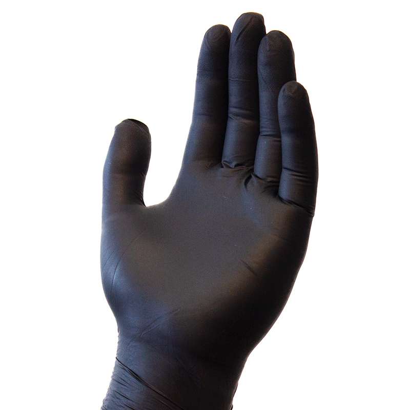 Powder Free Light-Weight Nitrile Gloves, Black, Large, 4 mil, 100/Box, 10 Box/Case