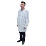 ProMax® Microporous Labcoat, No Pocet, Snap Front, Long Sleeve, Elastic Wrists, Size Large, White, 30 per Case redirect to product page