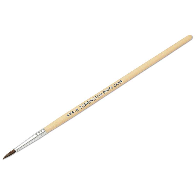 Round Camel Hair Artist Brush, Size 5, 9/16" Hair Length, 1/8" Diameter