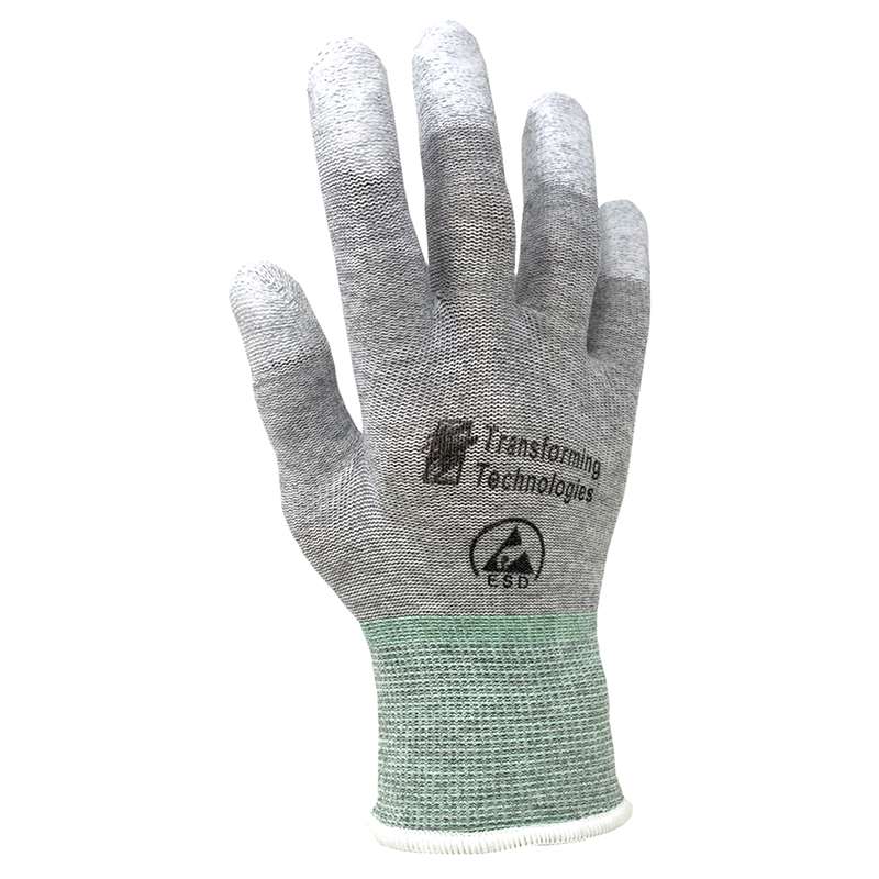 ESD-Safe Nylon & Carbon Inspection Gloves, Tip-Coated, 2X-Large
