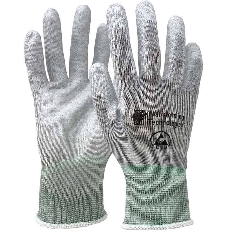 ESD-Safe Nylon & Carbon Inspection Gloves, Palm-Coated, Small