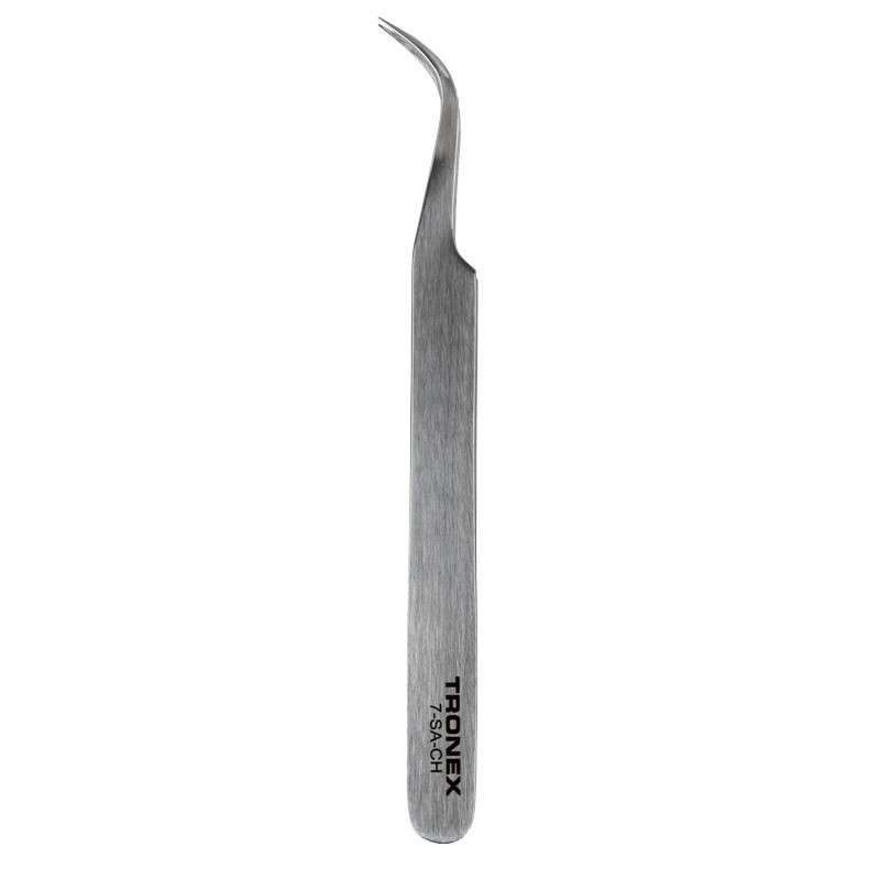 Precision Stainless Steel Tweezers Curved Tip Very Fine Style 7