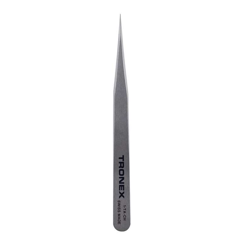 High Precision Tweezer, Titanium, Straight Fine Pointed Tip, Style 1