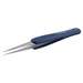 Precision Stainless Steel Tweezer, ESD Rubber Grip, Straight Fine Pointed Tip, Style 3