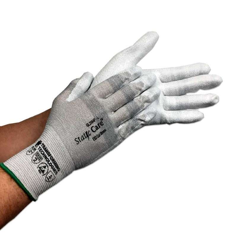 ESD Cut Resistant Gloves, Palm Coated, Large, 12 Pairs/Package