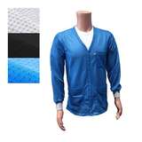 9010 Series ESD Jackets Medium Weight V-Neck with Knit Cuffs, Blue, Medium redirect to product page