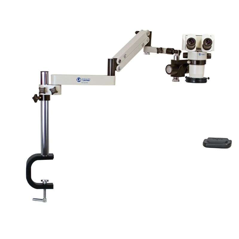 S-Z Series Binocular Ergo Microscope, 24mm, Articulating Arm with Vertical Extension, Dimmable LED-High Output Ring Light