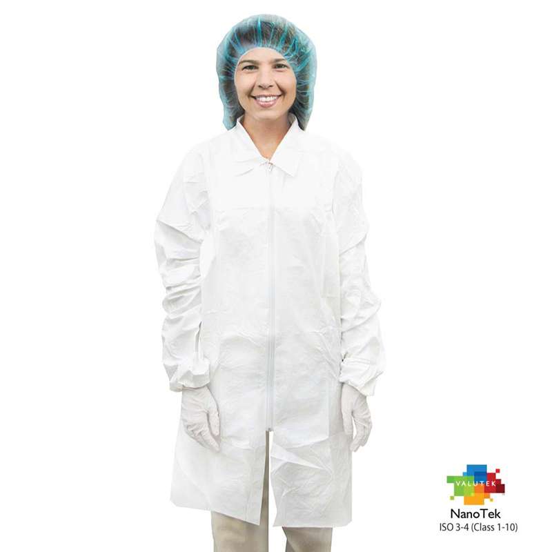 Valutek® VTMLBCTZ Zipper Closure Microporous Lab Coat, Large