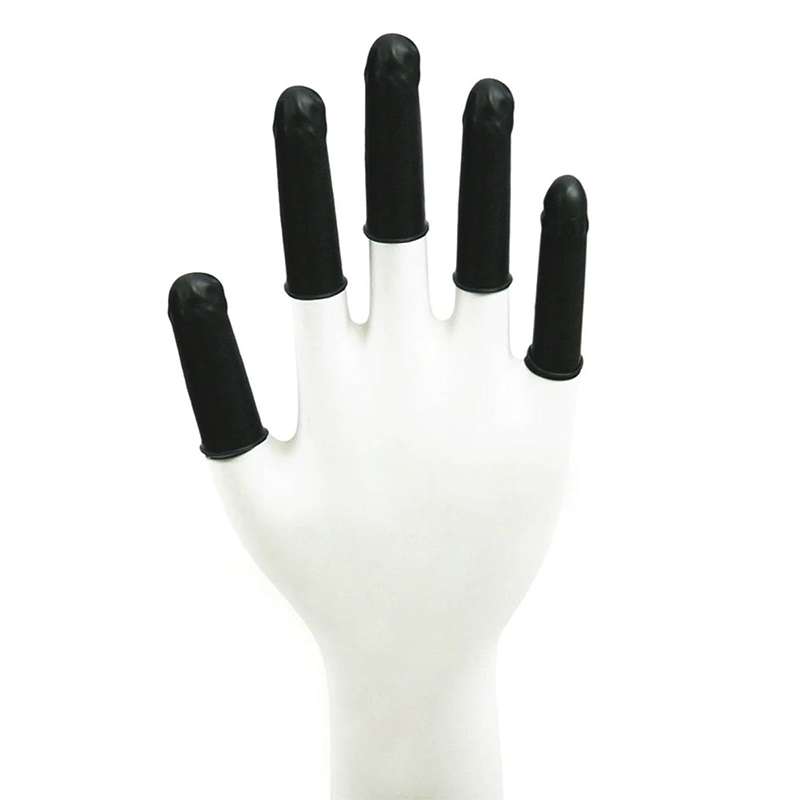 MicroTek® VTCLCONPF Latex Finger Cot, Large, 2.6 in x 4 mil, Black, 18 BG/CA