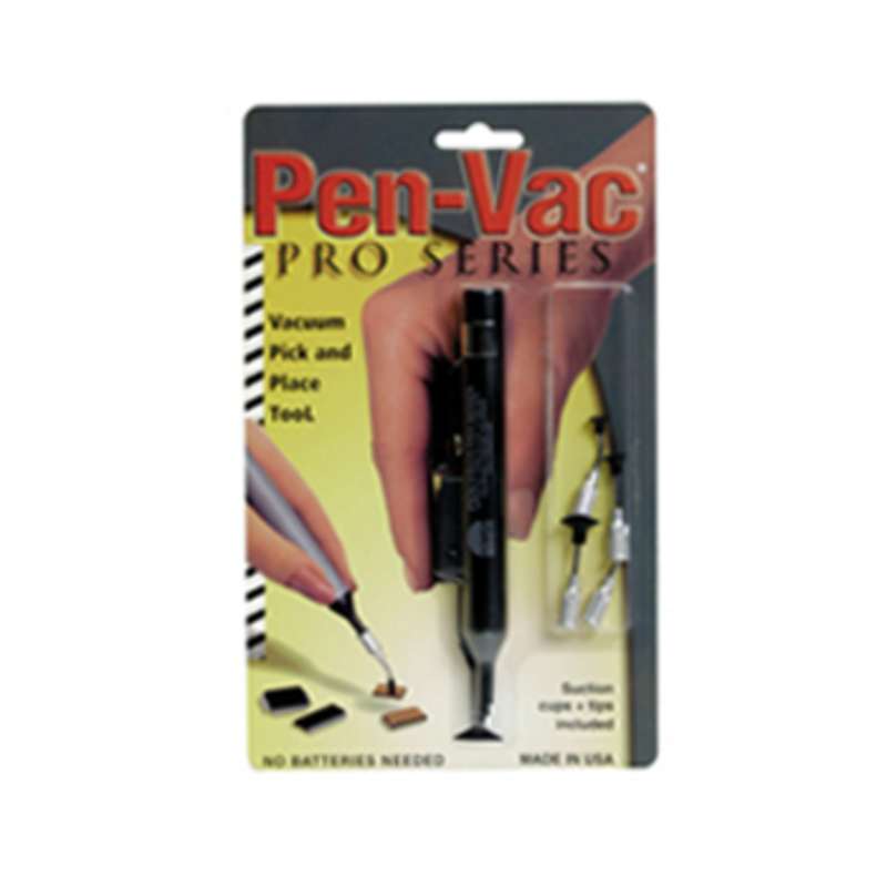 ESD-Safe PEN-VAC® Black Pro-Series Vacuum Pen Kit with 4 Probes and Dissipative Cups, 5" Long