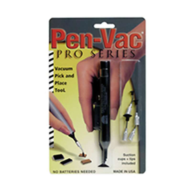 ESD-Safe PEN-VAC Black Pro-Series Vacuum Pen Kit with 4 Probes and Conductive Cups, 5" Long
