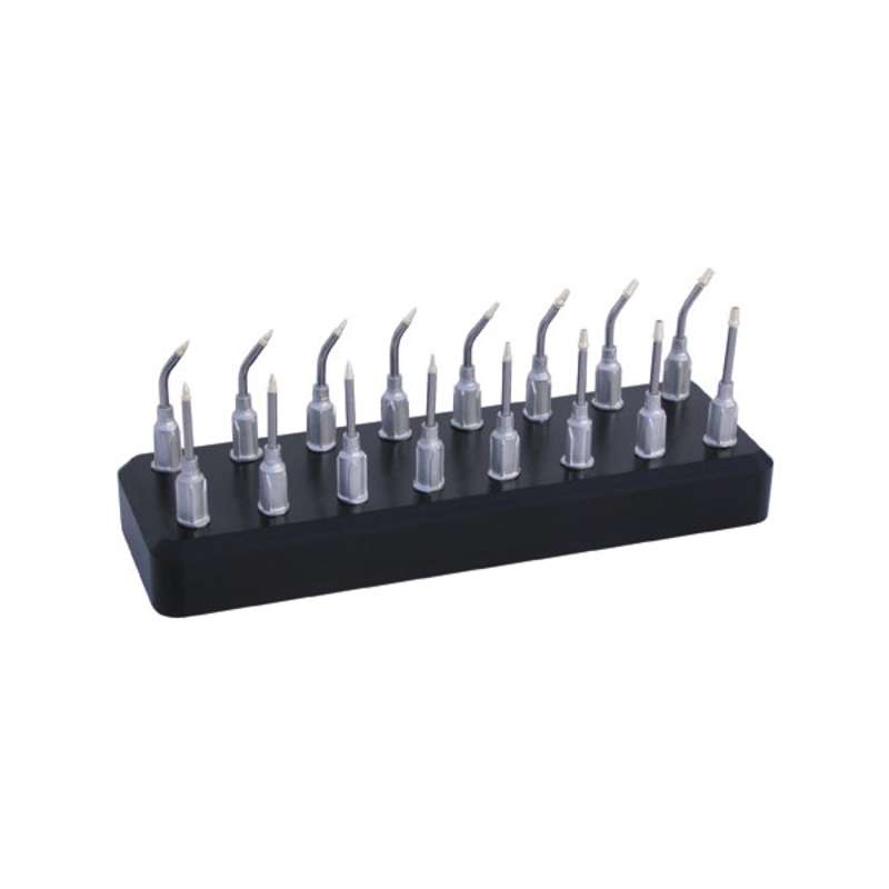 ESD-Safe Bent and Straight Small Parts Vacuum Tip Kit with Holder, 16 Pieces