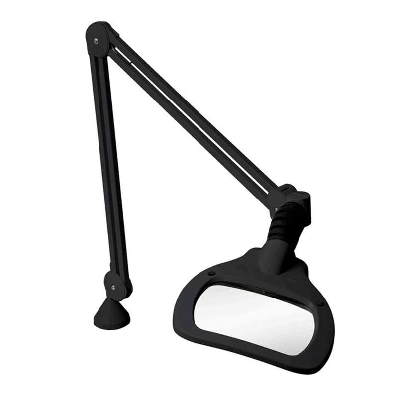 Bench Magnifier, 3.5 Diopter, Wave LED CCT, w/Edge Clamp, Black