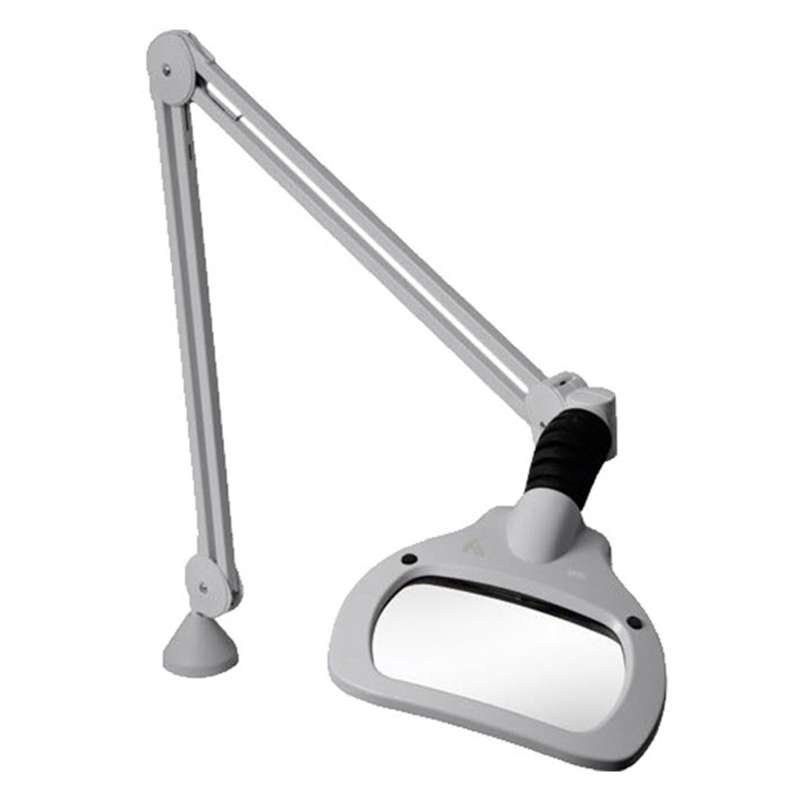 Bench Magnifier, 3.5 Diopter, Wave LED White/UV Combo, w/Edge Clamp, Light Grey