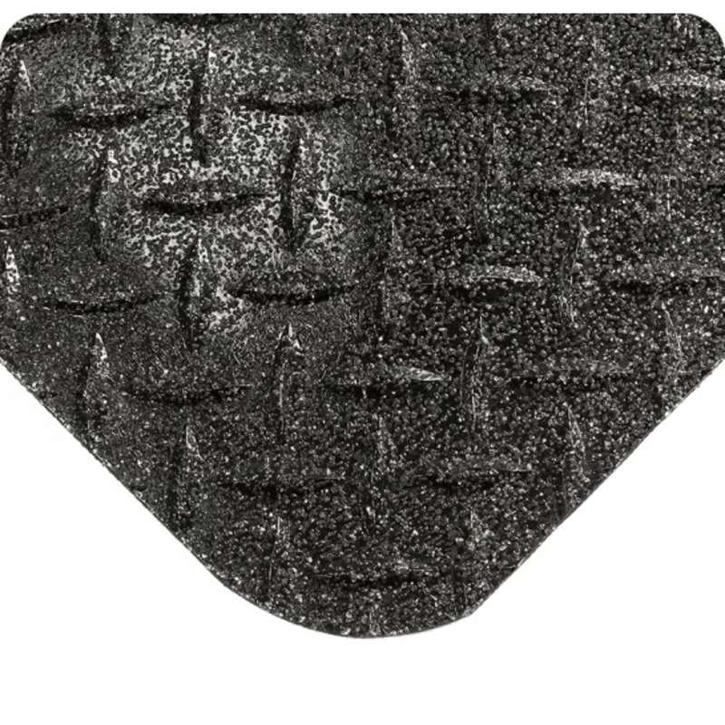 GritWorks® 4 x 75' Diamond Plate Black Nitrile Matting with Nitricell® Sponge Base, 9/16" Thick