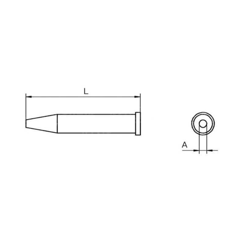 XT Series Chisel Tip Solder Cartridge for WP120 Iron, 2.4mm x 0.45mm
