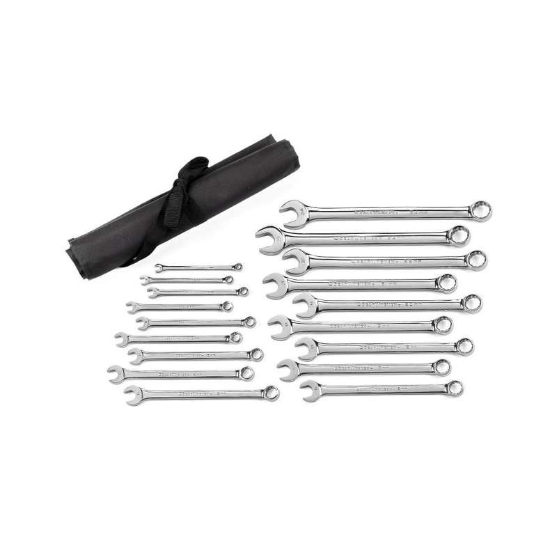 Wrench Set, 18pc, 12 Point Long Pattern Combination, Metric