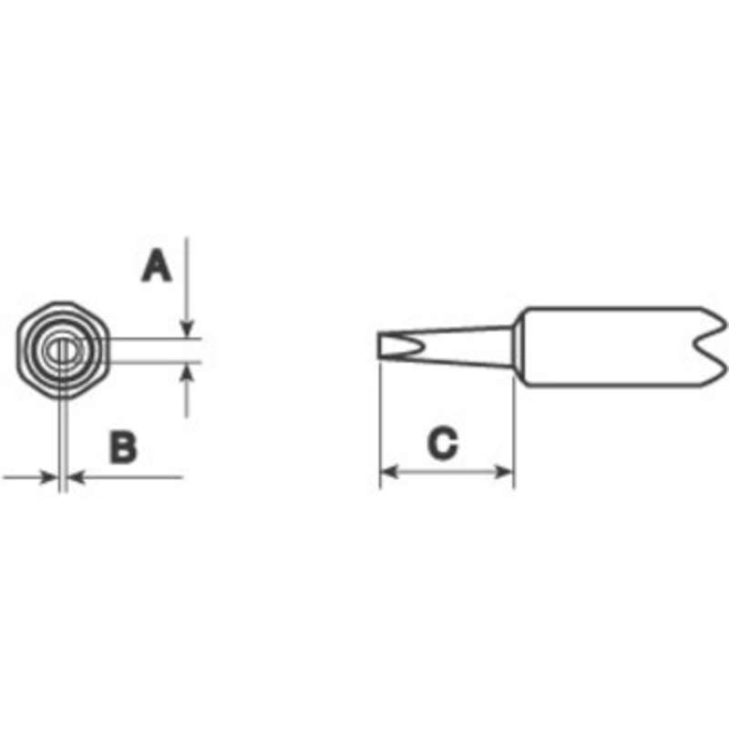 NT Series Chisel Solder Tip for WMP Iron, .126"
