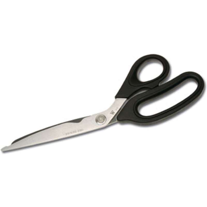 Hi-Leverage Shop Shears with Serrated Lower Blade and Blunt Point, 10"