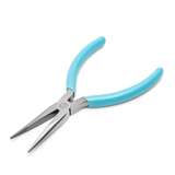 ESD-Safe Thin Long Nose Pliers with Serrated Jaws and Green Cushion Grips, Carded, 5-1/2" Long redirect to product page