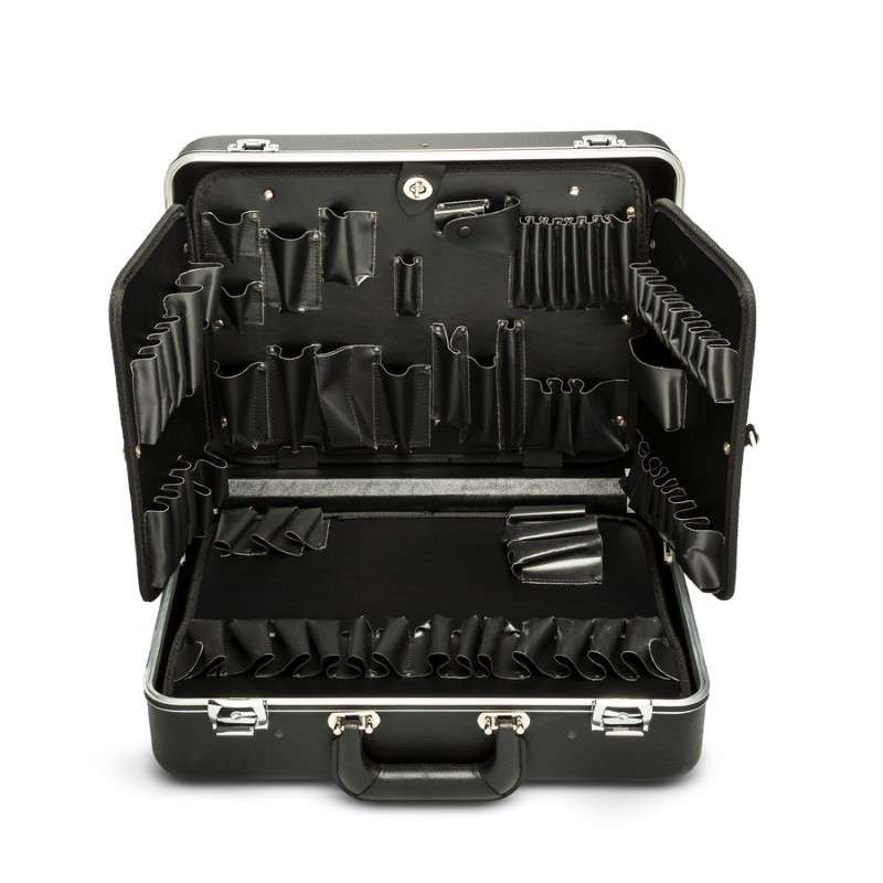 Black Polyethylene Attache Tool Case with Handle and Wheels, 18" x 15" x 8", Tools Not Included