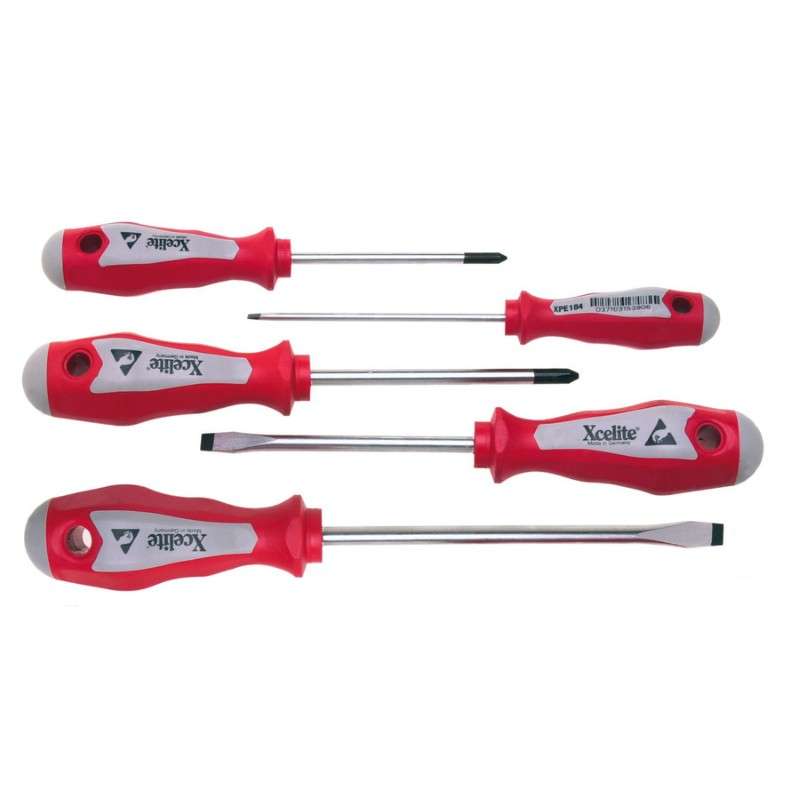 Pro-Series ESD Screwdriver Set 5 Piece, 2 Phillips, 3 Slotted in Display Box
