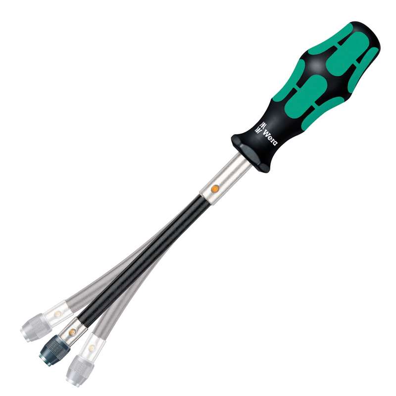 Bit Holding Screwdriver Handle with Flexible Shaft and Quick-Release Chuck for 1/4" Hex Bits, 7" Long