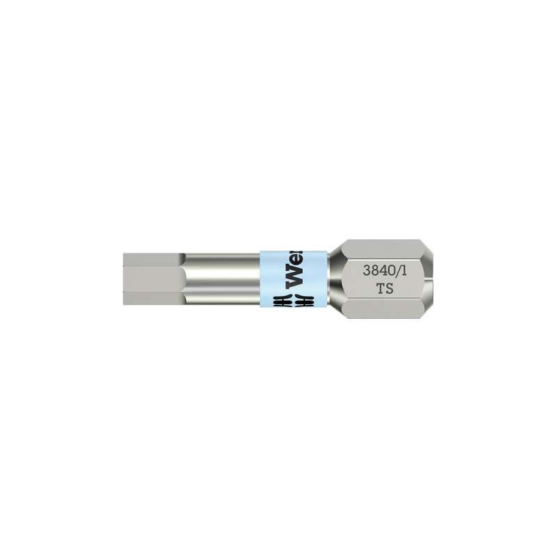 3840/1 Series Torsion Stainless Steel Hex Socket Bit for 1/4" Hex Drive, 2.0mm x 1" Long