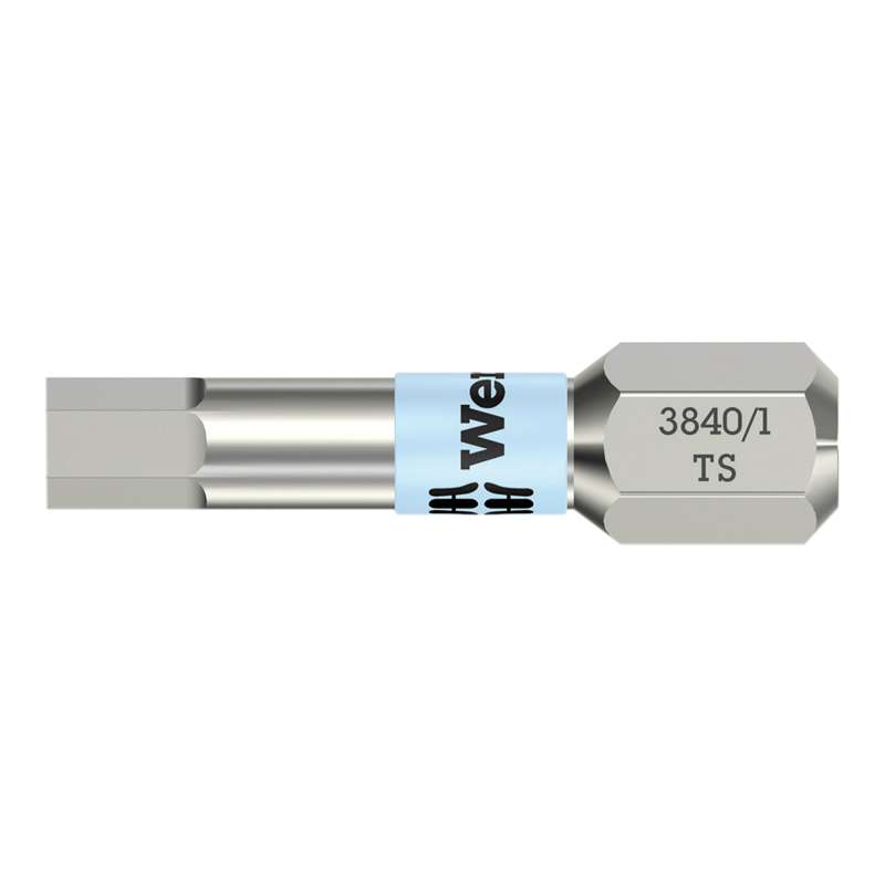 3840/1 Series Torsion Stainless Steel Hex Socket Bit for 1/4" Hex Drive, 2.5mm x 1" Long