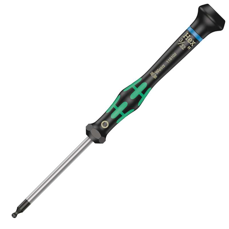 2052 Ball End Hexagon Screwdriver for Electronic Applications, 3/32" x 60 mm