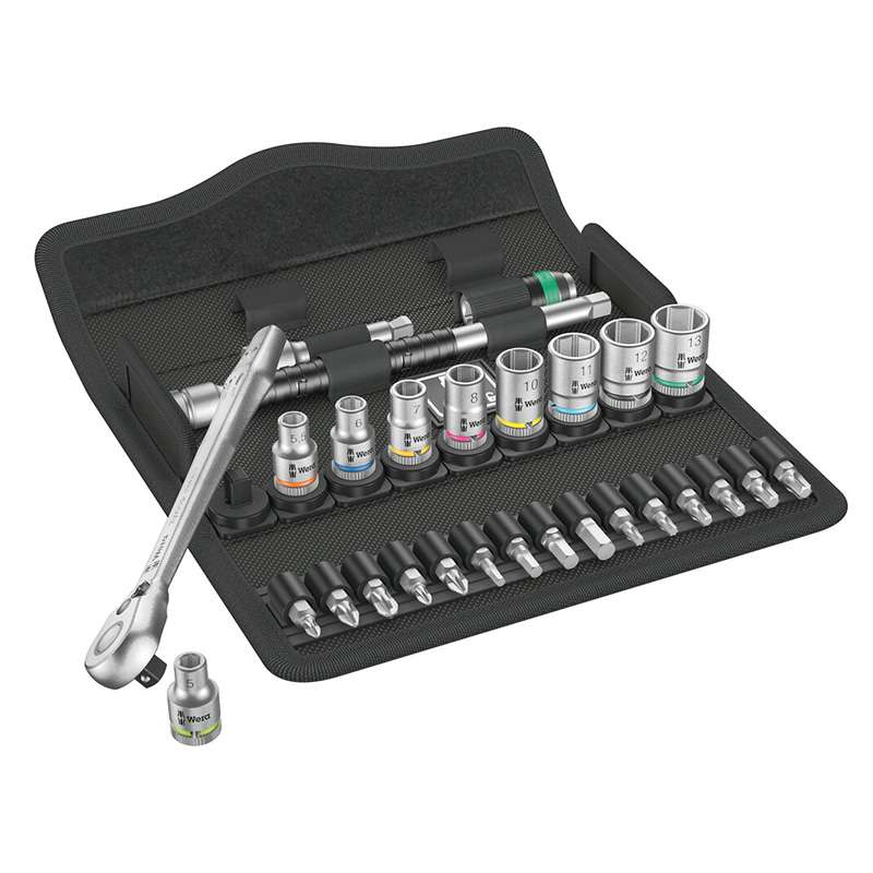Metal Ratchet Set, 8100 SA 8, Zyklop, Switch Lever, 1/4in, Metric, 28 Pieces