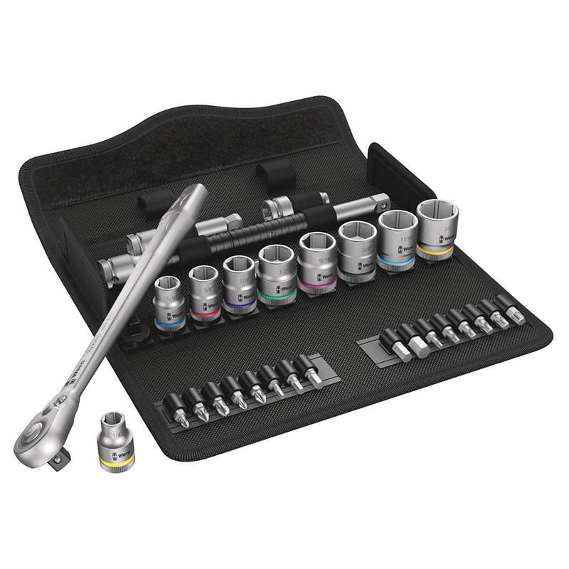 Metal Ratchet Set, 8100 SB 11, Zyklop, Switch Lever, 3/8in, Imperial, 29 Pieces