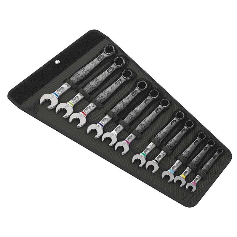 Ratchet Combination Wrench Set, 6003 Joker, 15deg Crank, 8 - 230mm, 11 Pieces