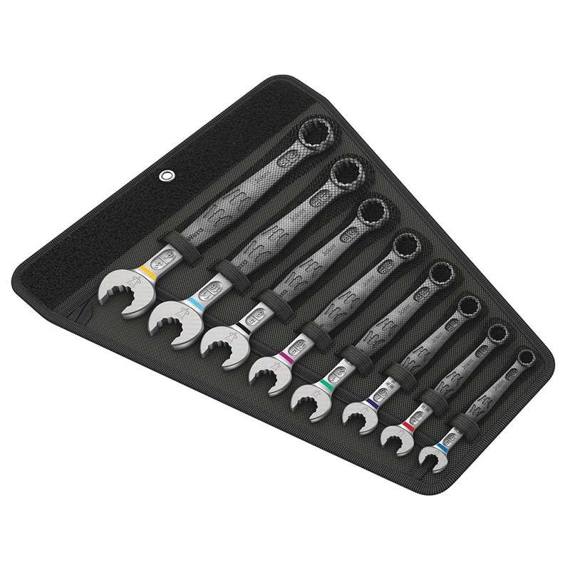 Ratchet Combination Wrench Set, 6003 Joker, 15deg Crank, 5/16 - 3/4in, 8 Pieces