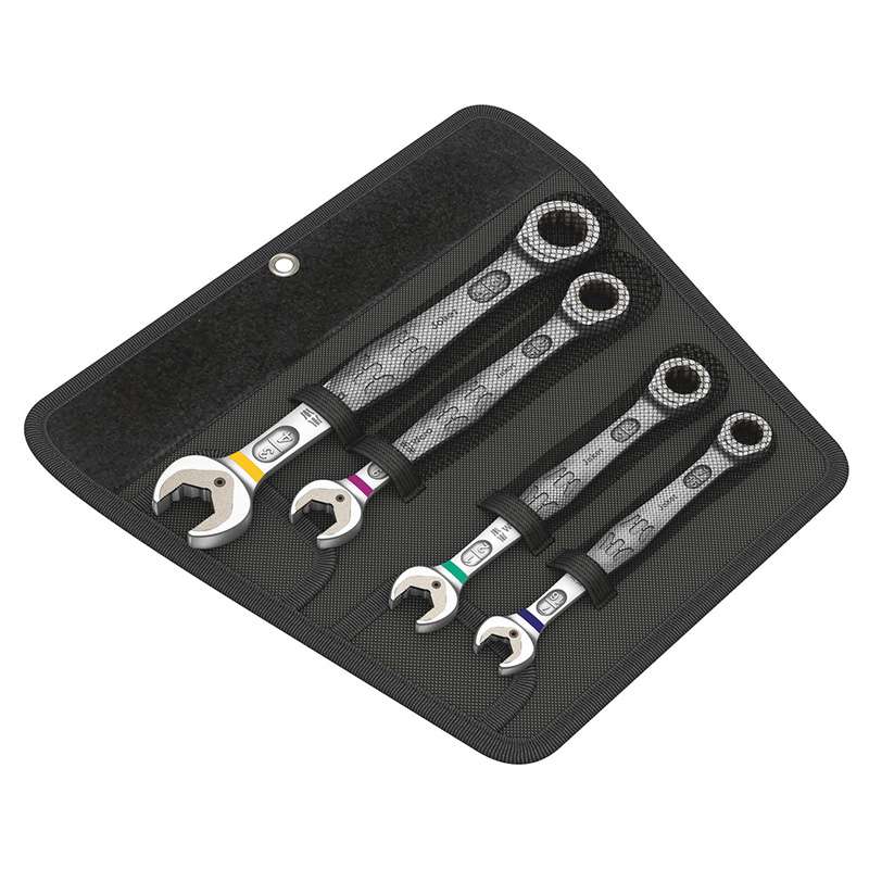 Ratchet Set, 6000 Joker, Combination Wrenches, Double-Hex, Imperial, 4 Pieces