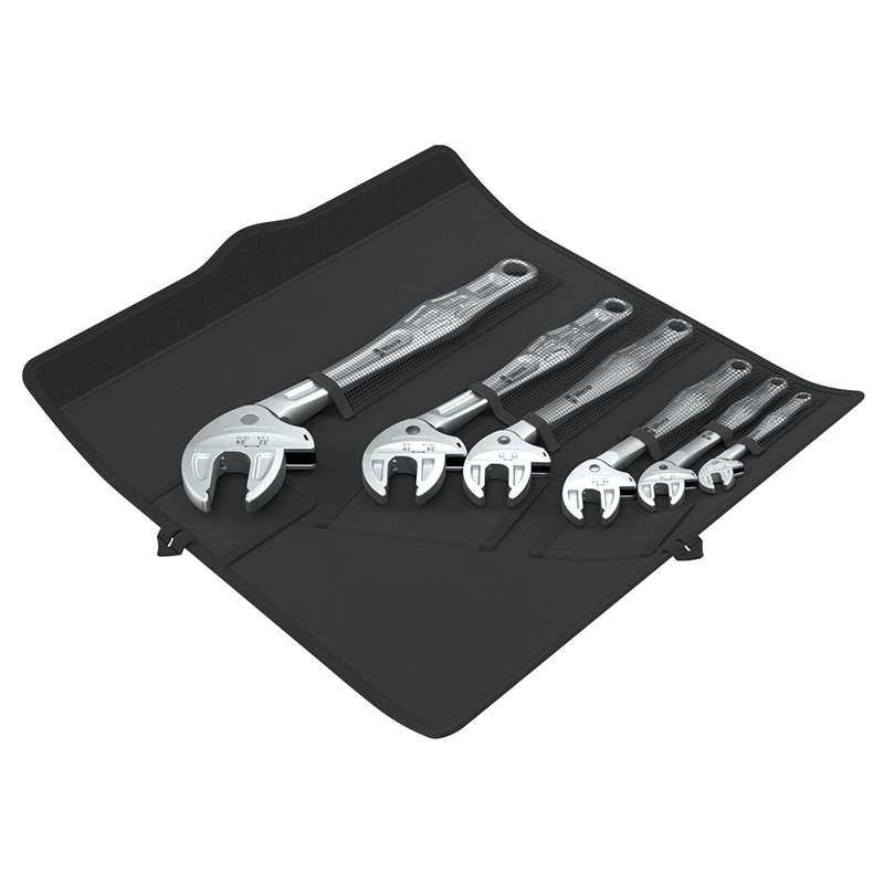 Joker 6 Set 1 Self-Setting Spanner Set, 6 Pieces, Incl. Textile Roll Pouch