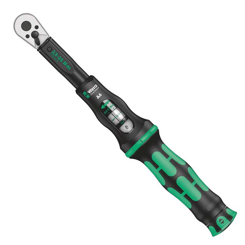 Torque Wrench with Reversible Ratchet, Click-Torque A 6, 1/4" x 2.5-25 Nm