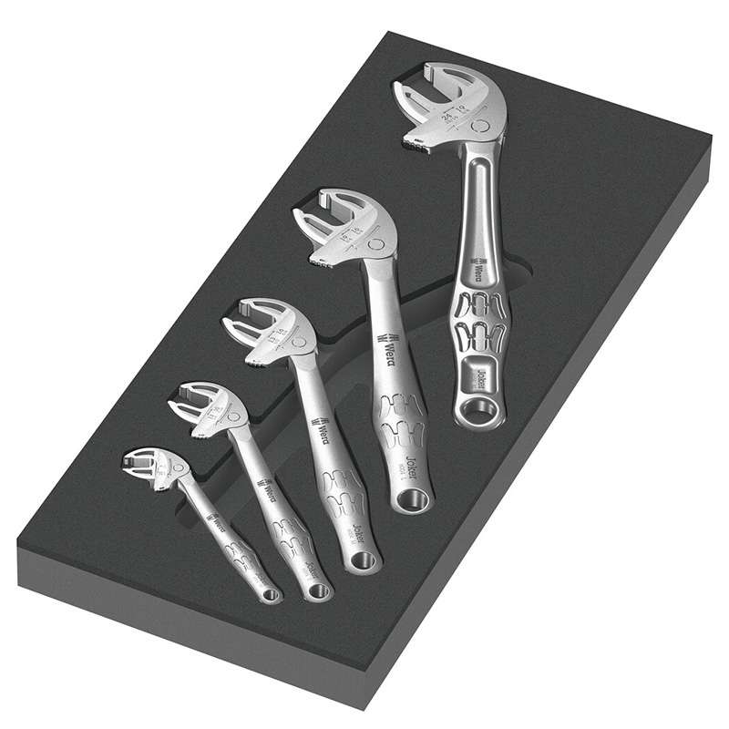 Foam Insert Joker Wrench Set 1, 5 Pieces, 172 x 35 x 392 mm, Water and Oil-Repellent