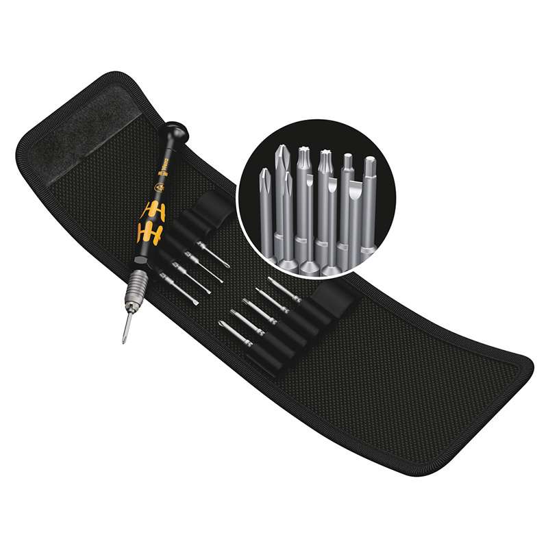 Bit Holder, Micro-Set, Hex-Plus, Kraftform Kompakt, ESD, Anti-Roll, 11 Pieces