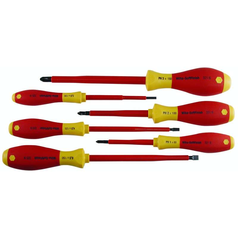 Insulated Screwdriver Set, Slotted and Phillips 6 Piece