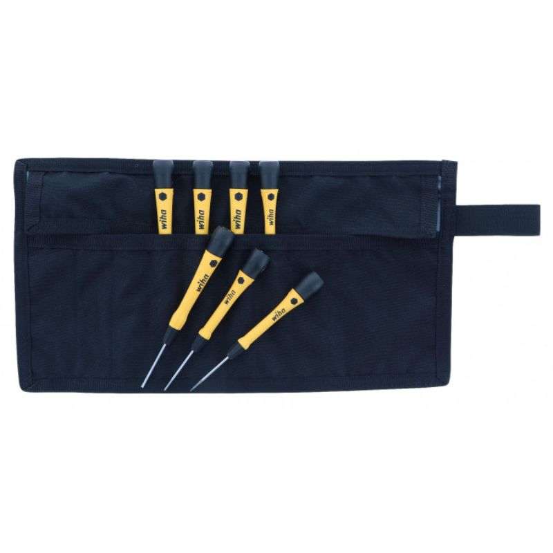 ESD Screwdriver  Set with Canvas Roll Pouch, Hex Metric, 7 Pieces