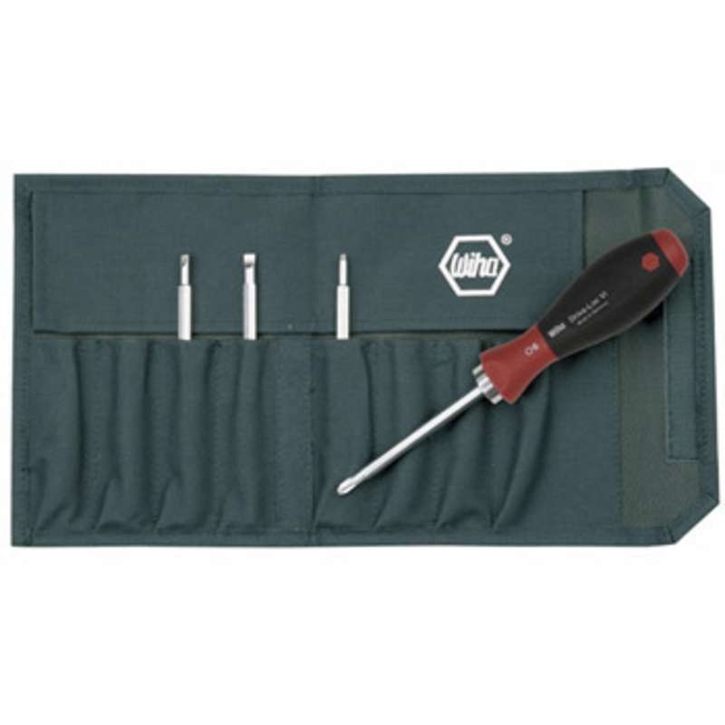 Drive-Loc VI Reversible Screwdriver Blade Set with Standard Soft Grip Handle, 5 Pieces