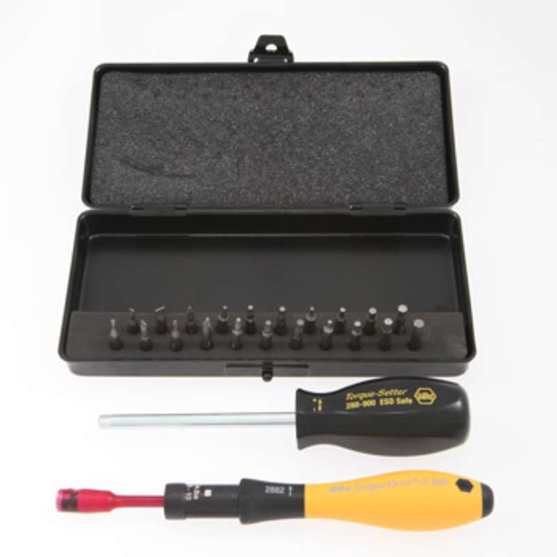 ESD-Safe Torque Vario®-S Set with 5-10 in-lbs Adjustable Torque Handle, 24 Pieces