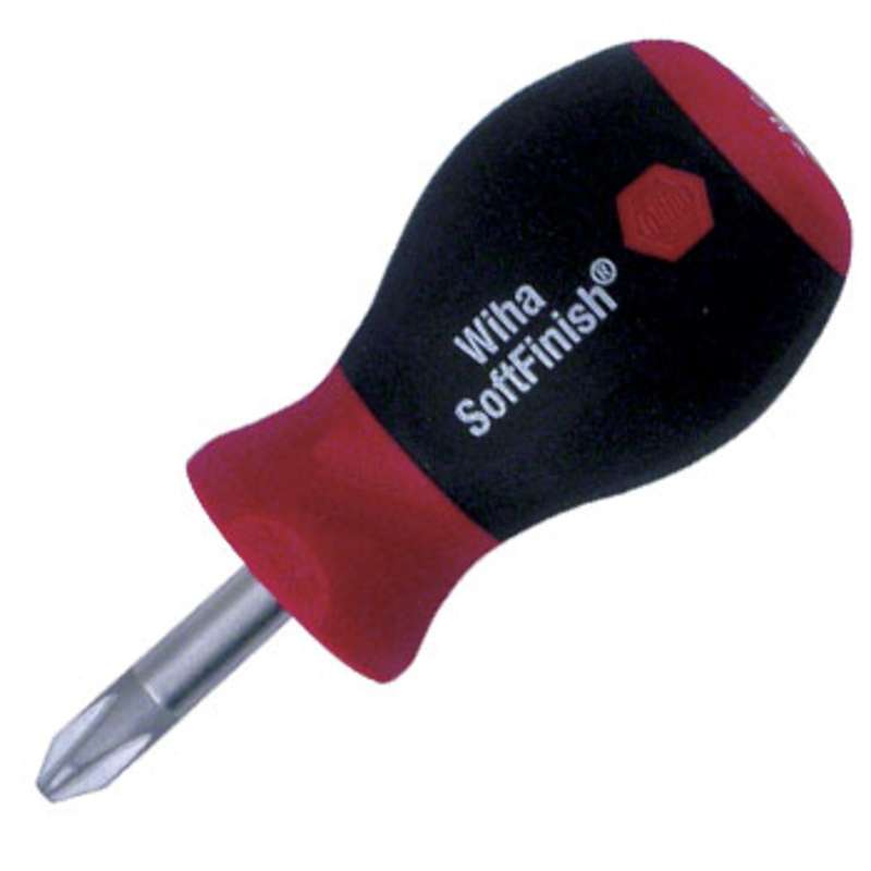 SoftFinish Ergonomic Cushion Grip Stubby Phillips Screwdriver, #1 x 75mm Long