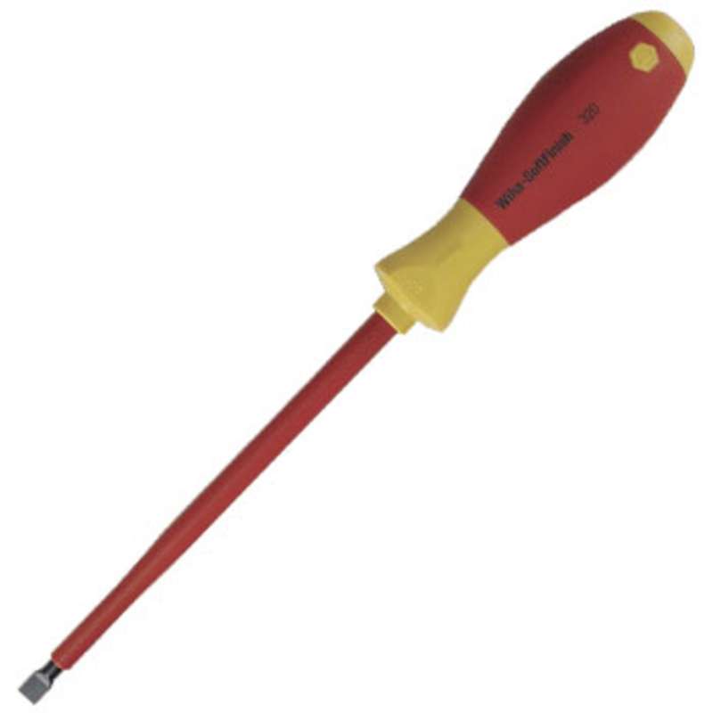 Insulated Slotted Screwdriver with SoftFinish® Ergonomic Grip, 8.0mm x 299mm