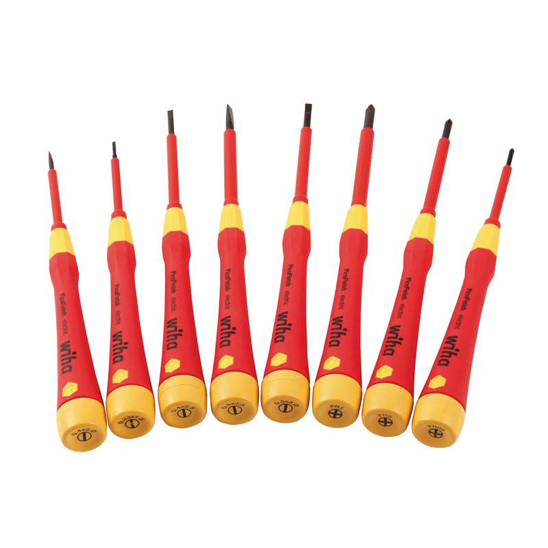 Insulated Precision Slotted and Phillips Screwdriver Set with Pico Soft Grip Handle, 8 Pieces