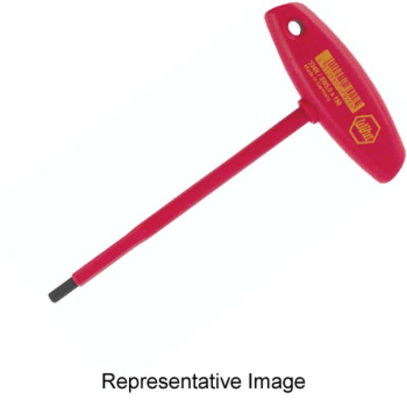 Insulated Cushion Grip T-Handle Metric Hex Driver, 8mm x 7-1/8" Long